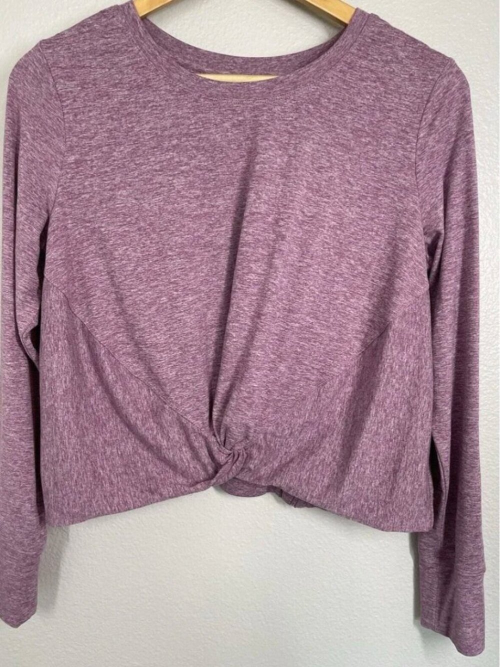 Yogalicious🌸 Sz S Crop Top Purple* Mauve Space Dye* Twist-Front - Picture 7 of 13